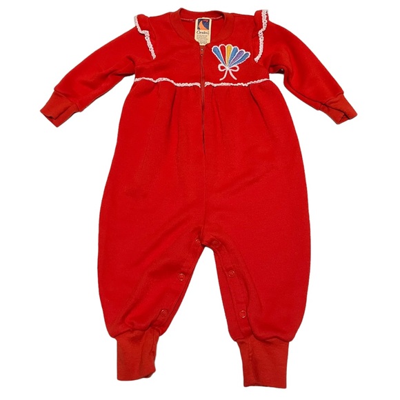 Vintage Carter's Red Embroidered Sleeper - Picture 2 of 7